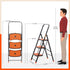 Bathla Boost Rhino 3 - Step Foldable Steel Ladder for Home (Black + Orange)